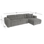 Nurgadiivan BELISMA PN 291×105/169xH74/92cm, beež Diivanid