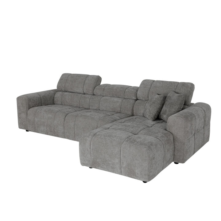 Nurgadiivan BELISMA PN 291×105/169xH74/92cm, beež Diivanid