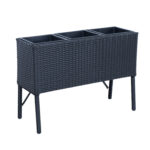 Lillekast WICKER 78x33xH54cm, must Lillepotid ja rõdukastid
