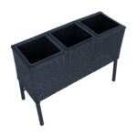 Lillekast WICKER 78x33xH54cm, must Lillepotid ja rõdukastid