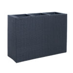 Lillekast WICKER 84x30xH62cm, must Lillepotid ja rõdukastid