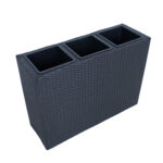Lillekast WICKER 84x30xH62cm, must Lillepotid ja rõdukastid