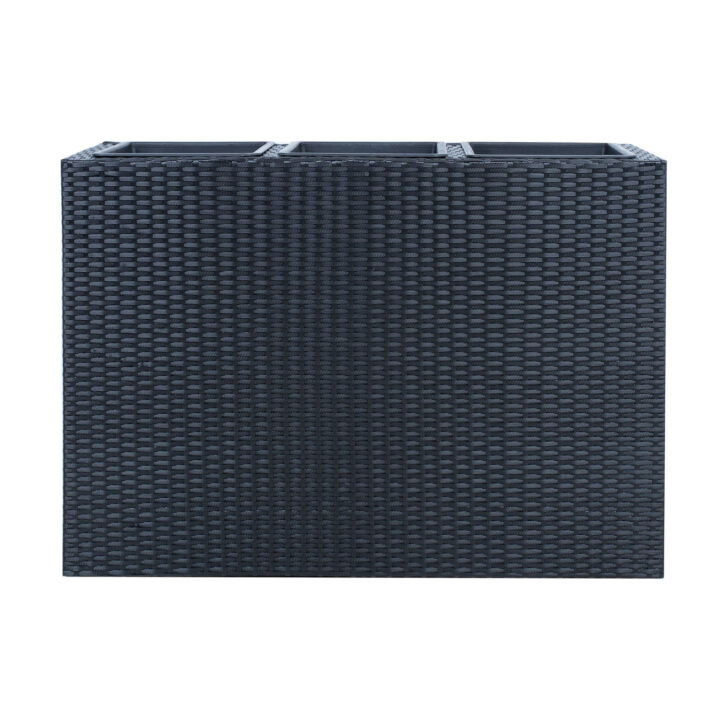 Lillekast WICKER 84x30xH62cm, must Lillepotid ja rõdukastid