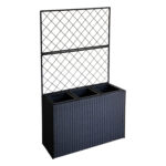 Lillekast WICKER taimetoega 83x29xH55/146cm, must Lillepotid ja rõdukastid