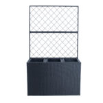 Lillekast WICKER taimetoega 83x29xH55/146cm, must Lillepotid ja rõdukastid