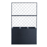 Lillekast WICKER taimetoega 83x29xH55/146cm, must Lillepotid ja rõdukastid