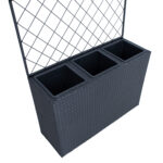 Lillekast WICKER taimetoega 83x29xH55/146cm, must Lillepotid ja rõdukastid