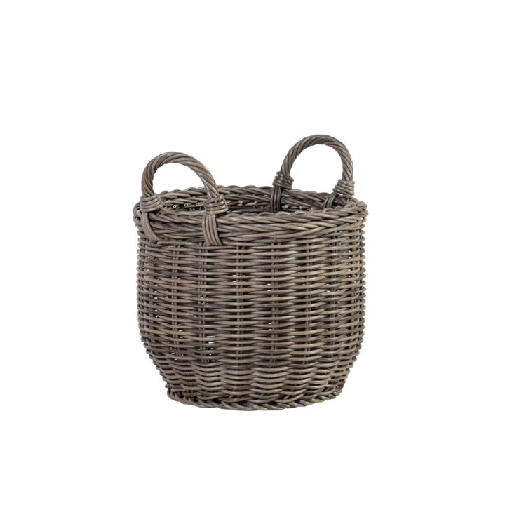 Korv WICKER sangadega D34xH34cm, hall Lillepotid ja lillekastid G09-100 Lillepotid ja lillekastid