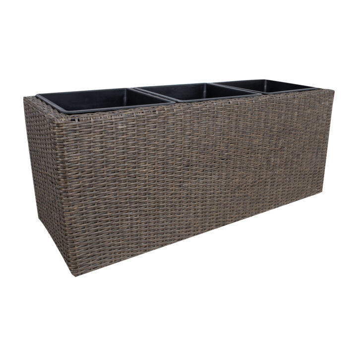 Lillekast WICKER 110x39xH45cm, tumepruun Lillepotid ja lillekastid Garden