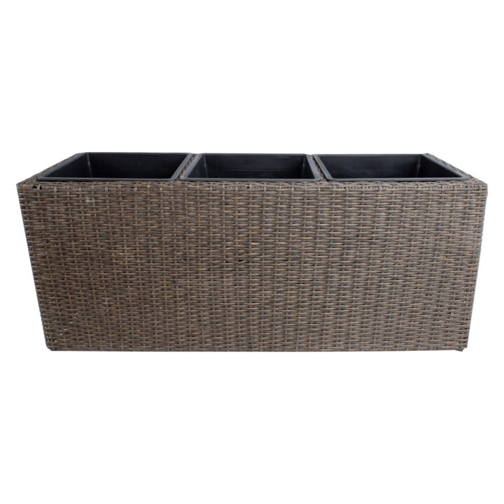 Lillekast WICKER 110x39xH45cm, tumepruun Lillepotid ja lillekastid Garden