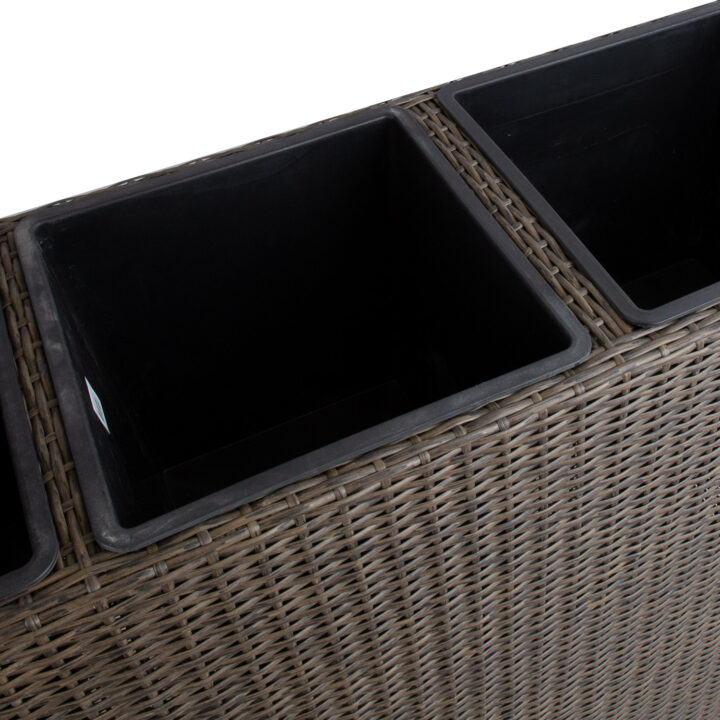 Lillekast WICKER 110x39xH88cm, tumepruun Lillepotid ja lillekastid Garden