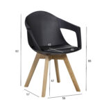 Tool STUART 58x57xH82cm, must Söögilauatoolid, taburetid, pingid H02-300 Söögilauatoolid, taburetid, pin