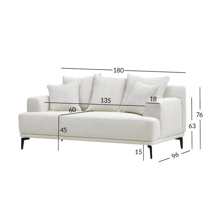 Diivan MAGNOLIA 2-kohaline 180x96xH76cm, helebeež Diivanid Diivanid
