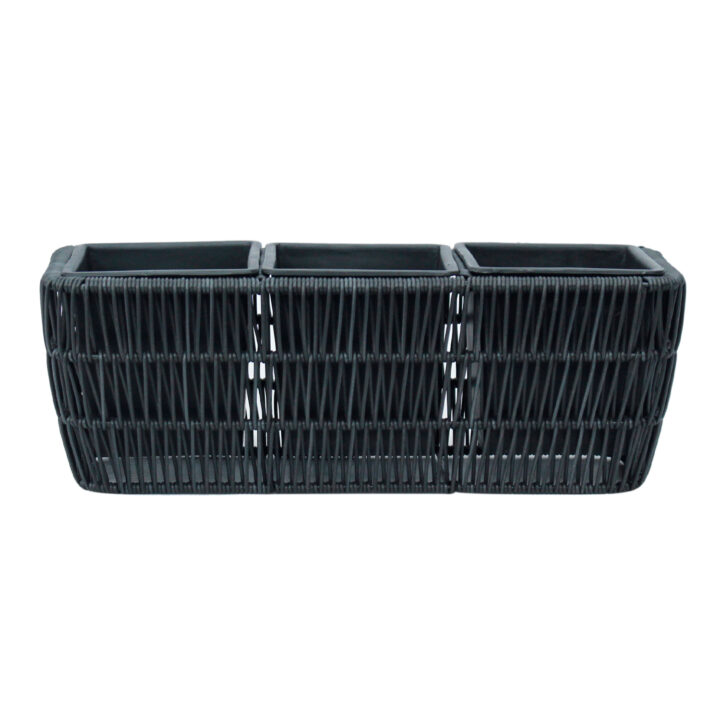 Lillekast WICKER 43x16xH16cm, must Lillepotid ja lillekastid Esilehe tooted