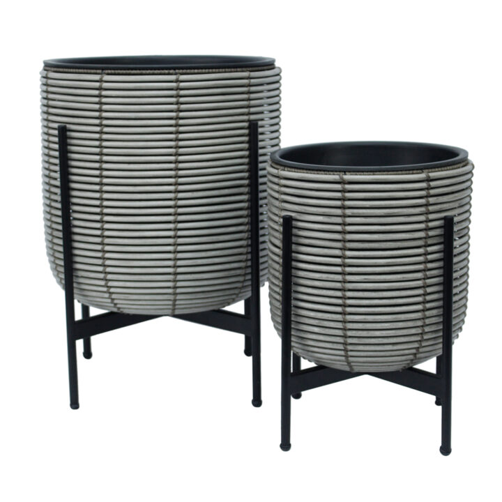 Lillepott WICKER alusega 38x38xH49cm, beežikashall Lillepotid ja lillekastid G09-100 Lillepotid ja lillekastid
