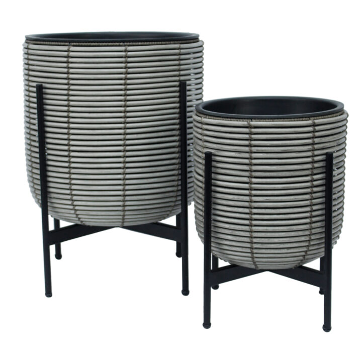 Lillepott WICKER alusega 30x30xH38cm, beežikashall Lillepotid ja lillekastid G09-100 Lillepotid ja lillekastid