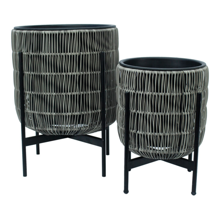 Lillepott WICKER alusega 38x38xH49cm, hall Lillepotid ja lillekastid G09-100 Lillepotid ja lillekastid