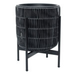 Lillepott WICKER alusega 38x38xH49cm, must Lillepotid ja lillekastid G09-100 Lillepotid ja lillekastid