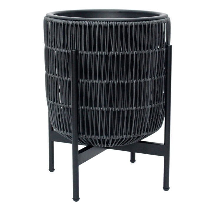 Lillepott WICKER alusega 38x38xH49cm, must Lillepotid ja lillekastid G09-100 Lillepotid ja lillekastid