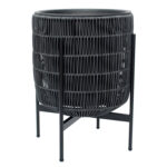 Lillepott WICKER alusega 38x38xH49cm, must Lillepotid ja lillekastid G09-100 Lillepotid ja lillekastid