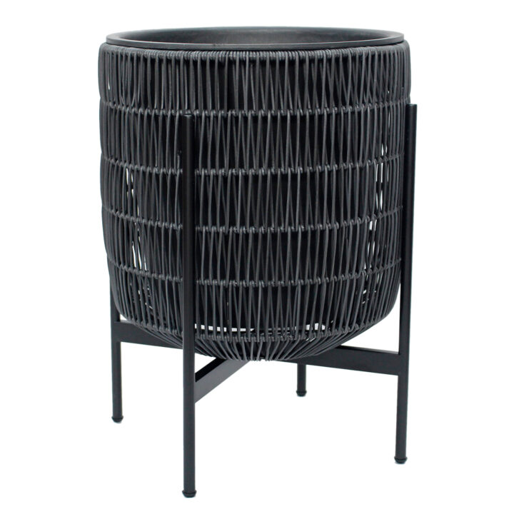 Lillepott WICKER alusega 38x38xH49cm, must Lillepotid ja lillekastid G09-100 Lillepotid ja lillekastid
