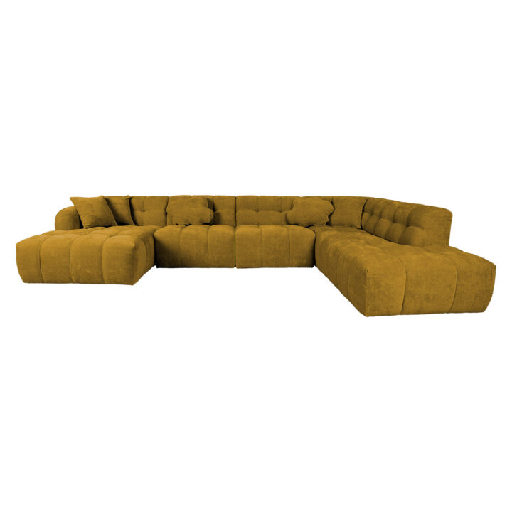 Nurgadiivan FORTE U-kujuline PN 374×162/242xH76cm, puunikaskollane Diivanid
