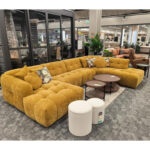 Nurgadiivan FORTE U-kujuline PN 374×162/242xH76cm, pruunikaskollane Diivanid