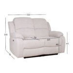 Diivan FELICIA 2-kohaline elektriline recliner 150x96xH100cm, loodusvalge Diivanid