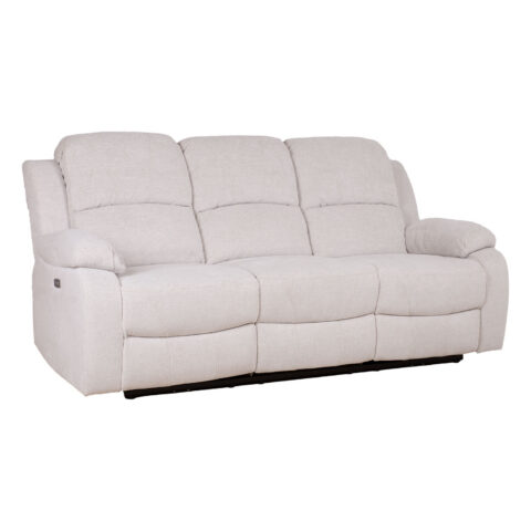 Diivan FELICIA 3-kohaline elektriline recliner 208x96xH100cm, loodusvalge Diivanid