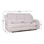 Diivan FELICIA 3-kohaline elektriline recliner 208x96xH100cm, loodusvalge Diivanid