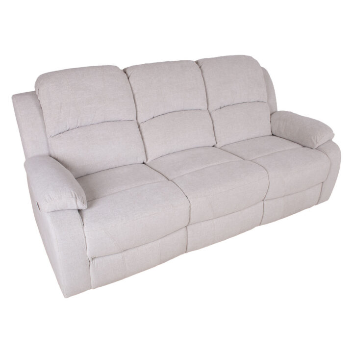 Diivan FELICIA 3-kohaline elektriline recliner 208x96xH100cm, loodusvalge Diivanid