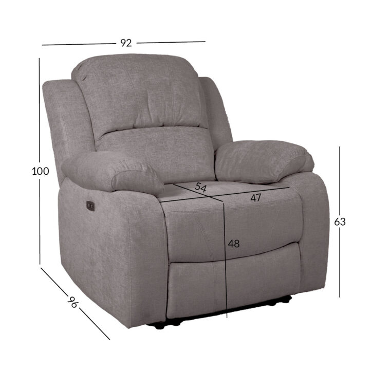 Tugitool FELICIA elektriline recliner  92x93xH100cm, hall Elutoamööbel