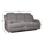 Diivan FELICIA 3-kohaline elektriline recliner 208x96xH100cm, hall Diivanid