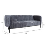 Diivanvoodi TAMIKA 3-kohaline 218x82xH82cm, hall Diivanid Diivanid