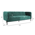 Diivanvoodi TAMIKA 3-kohaline 218x82xH82cm, roheline Diivanid Diivanid