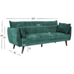Diivanvoodi NOELLA 3-kohaline 212x82xH88cm, roheline Diivanid