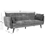 Diivanvoodi NOELLA 3-kohaline 212x82xH88cm, helehall Diivanid