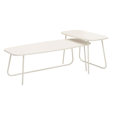 Diivanilaud DUO 2tk 120x48xH40cm, 75x40xH48cm, hele puit/beež Elutoamööbel