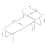 Diivanilaud DUO 2tk 120x48xH40cm, 75x40xH48cm, hele puit/beež Elutoamööbel