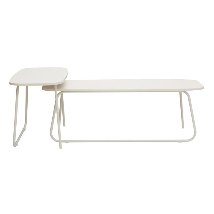 Diivanilaud DUO 2tk 120x48xH40cm, 75x40xH48cm, hele puit/beež Elutoamööbel