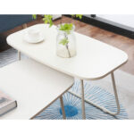 Diivanilaud DUO 2tk 120x48xH40cm, 75x40xH48cm, hele puit/beež Elutoamööbel