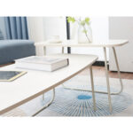 Diivanilaud DUO 2tk 120x48xH40cm, 75x40xH48cm, hele puit/beež Elutoamööbel