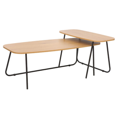 Diivanilaud DUO 2tk 120x48xH40cm, 75x40xH48cm, saar/must Elutoamööbel
