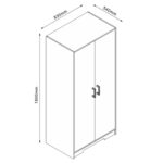 Riidekapp LAVINIA 83x54xH180cm, saar Magamistuba