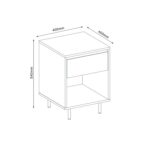 Öökapp / abilaud HERTA 40x40xH54cm, valge/hele puit Magamistuba