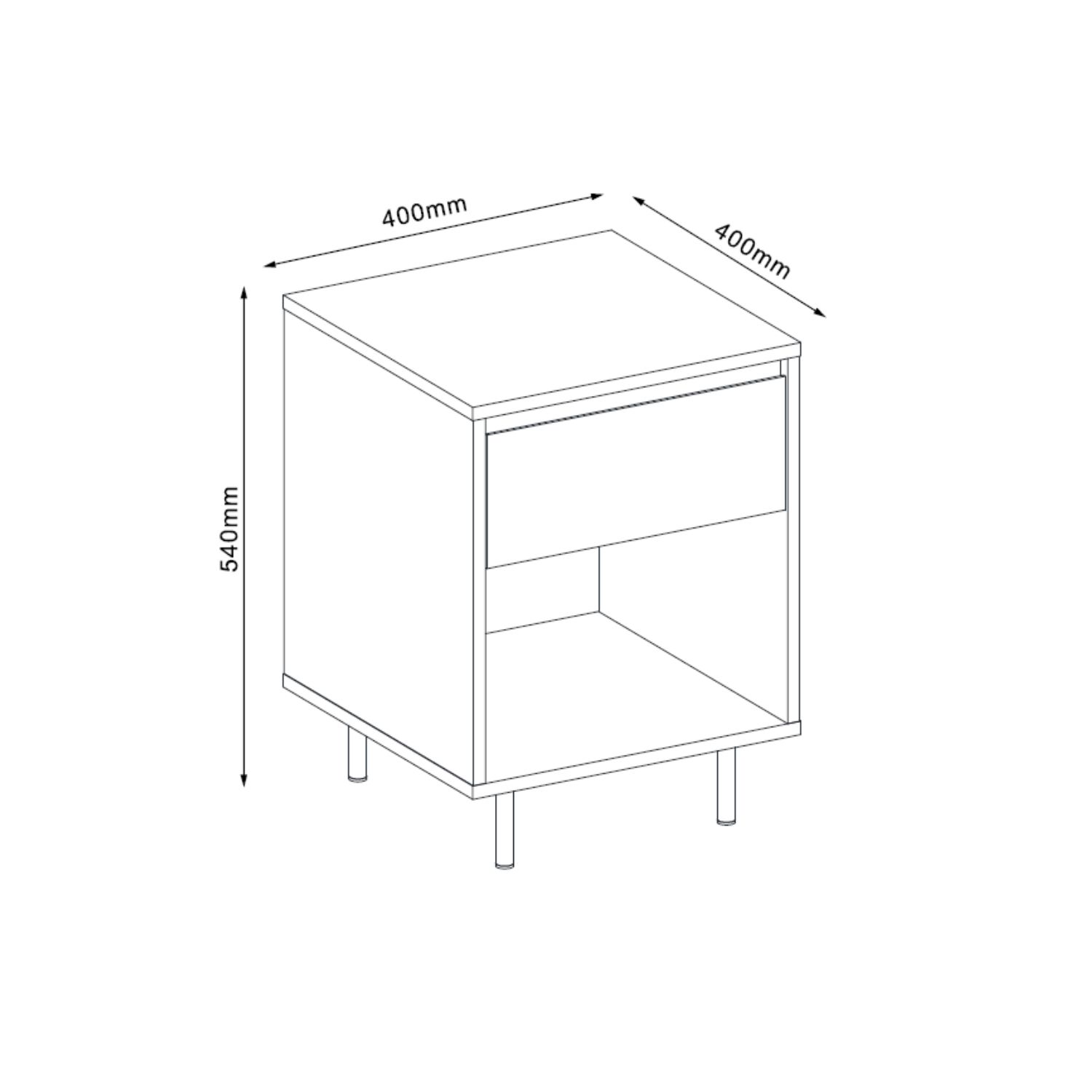 Öökapp / abilaud HERTA 40x40xH54cm, valge/hele puit Magamistuba Öökapp / abilaud HERTA 40x40xH54cm, valge/hele puit Magamistuba