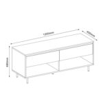TV laud HERTA 120x40xH48cm, valge/hele puit Elutoamööbel