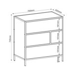 Kummut HEDVIG 70x40xH74,5cm, saar/must Elutoamööbel H01-700 Kapid
