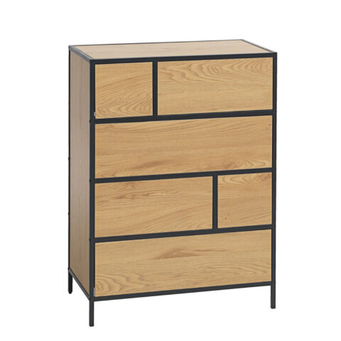 Kummut HEDVIG 70x40xH95cm, saar/must Elutoamööbel H01-700 Kapid