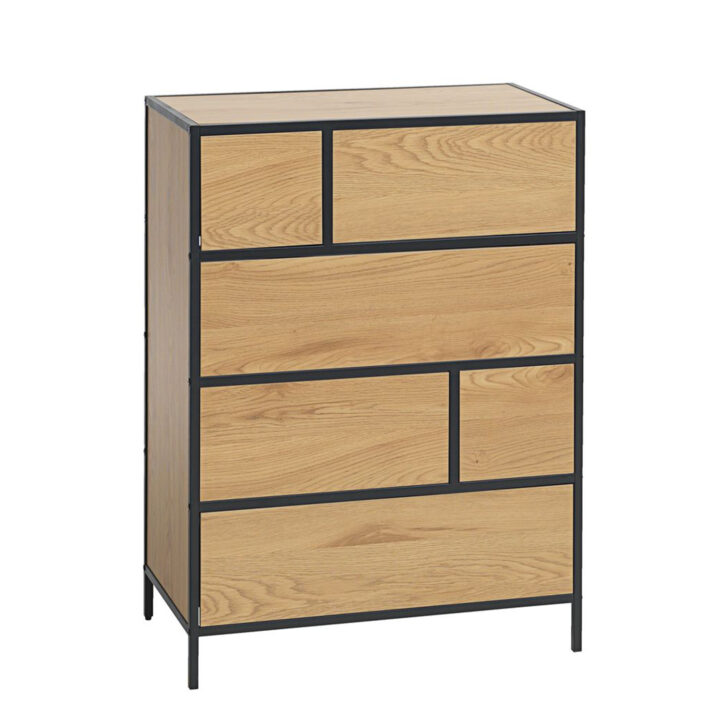 Kummut HEDVIG 70x40xH95cm, saar/must Elutoamööbel H01-700 Kapid